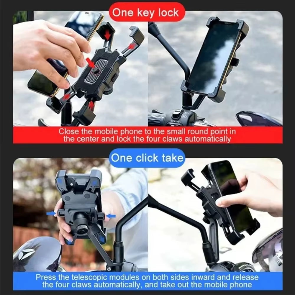 360° Rotatable Electric Bicycle Phone Holder for Iphone Xiaomi Riding MTB Bike Moto Motorcycle Stand Bracket Non-Slip Cycling