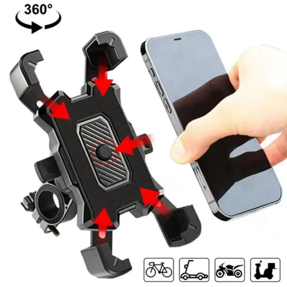 360° Rotatable Electric Bicycle Phone Holder for Iphone Xiaomi Riding MTB Bike Moto Motorcycle Stand Bracket Non-Slip Cycling